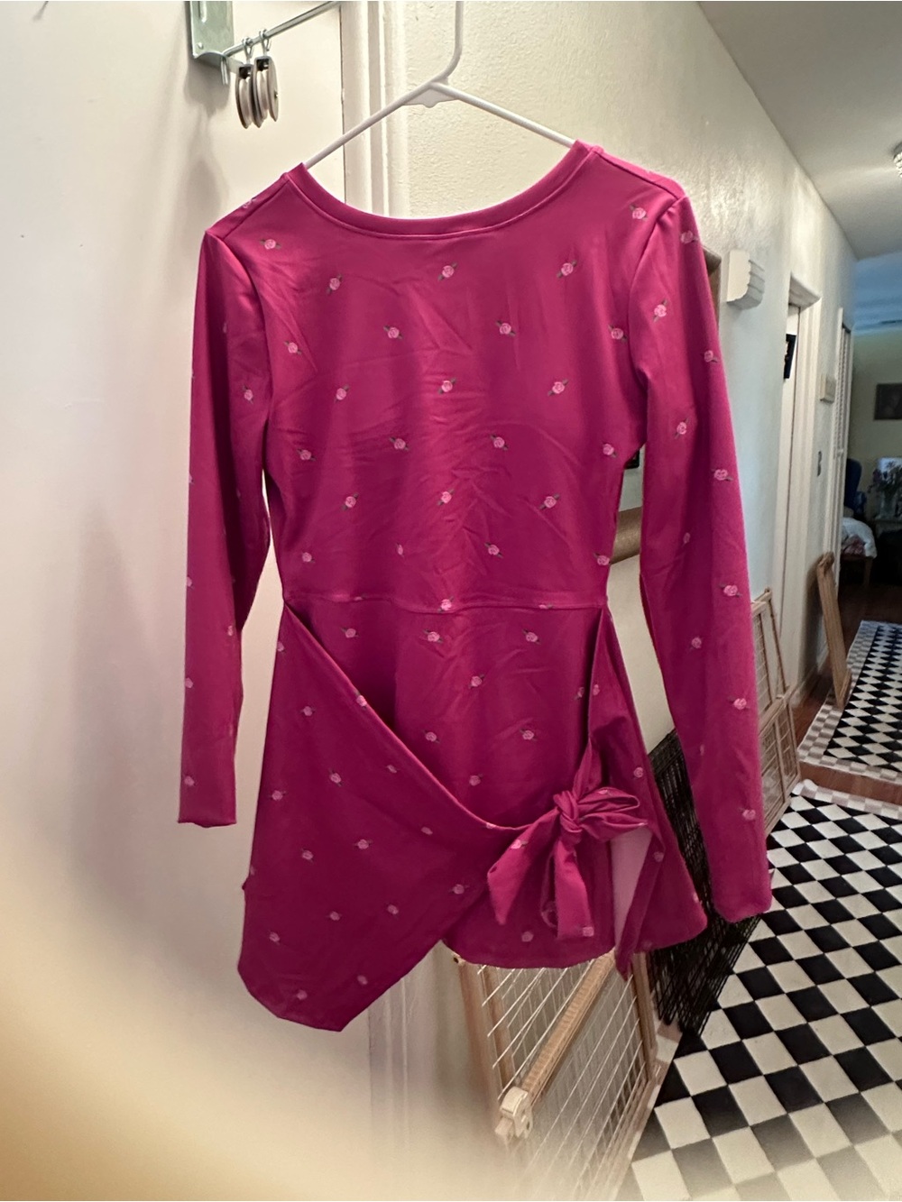 Pink Lily Fuchsia Long-Sleeve Skort with Tie